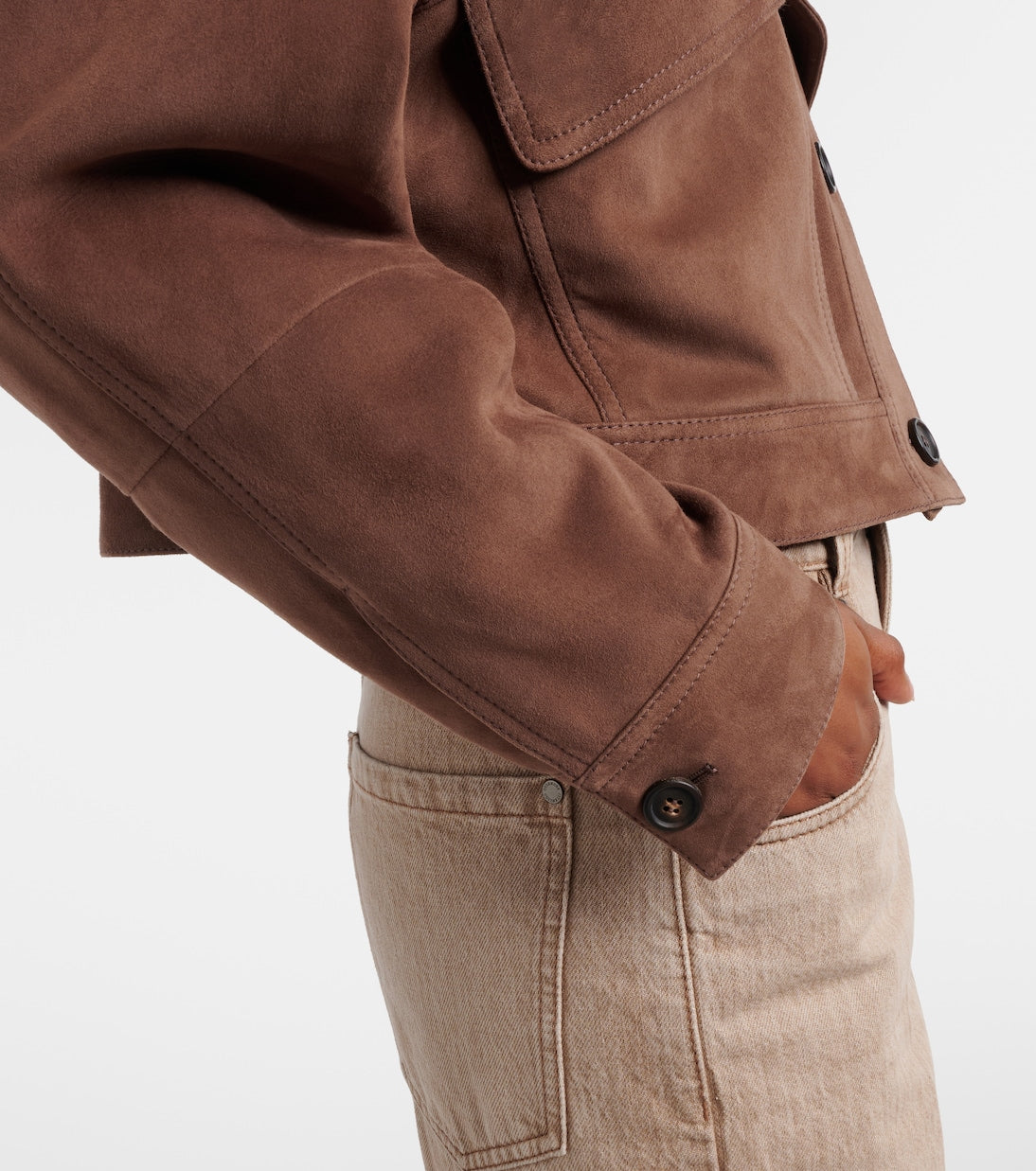 Brunello Cucinelli - Monili cropped suede jacket