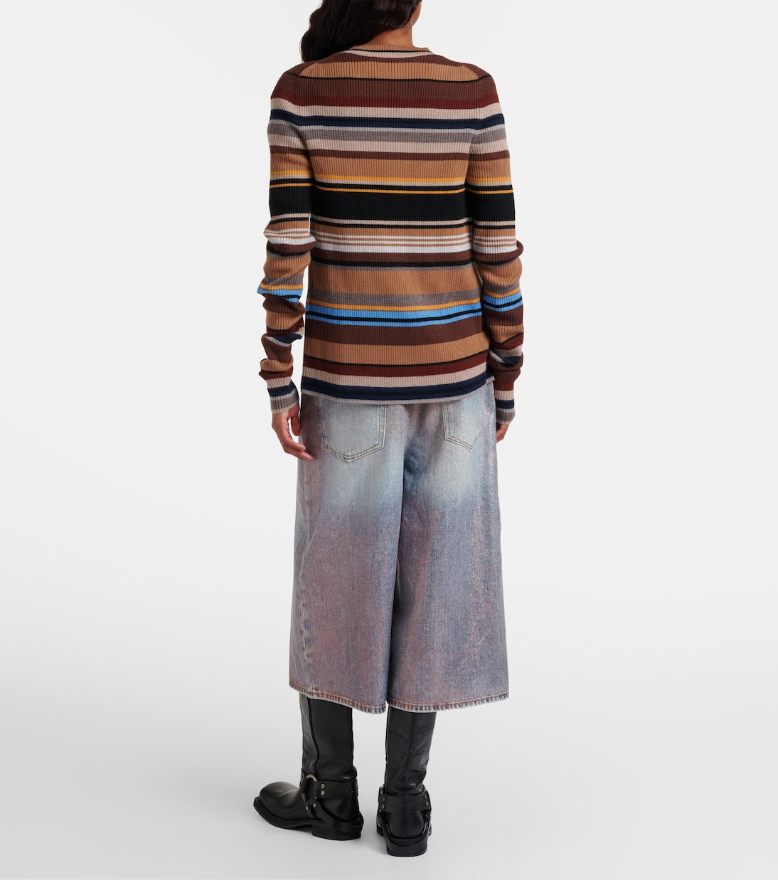 Acne Studios - Coated denim culottes