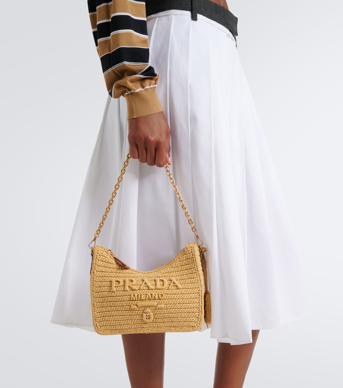 Prada - Prada Re-Edition 2005 Mini raffia-effect shoulder bag