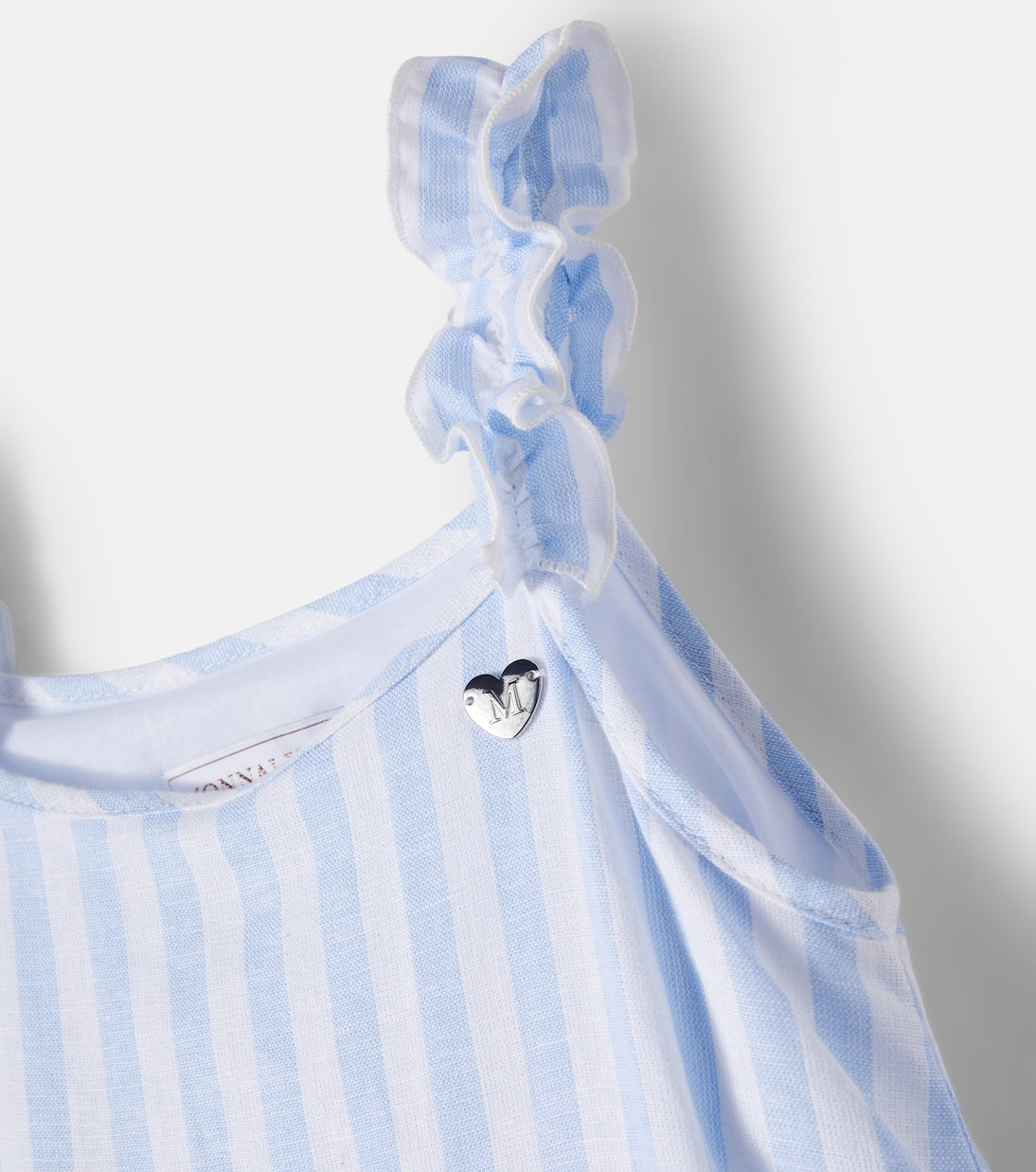 Monnalisa - Striped linen-blend dress