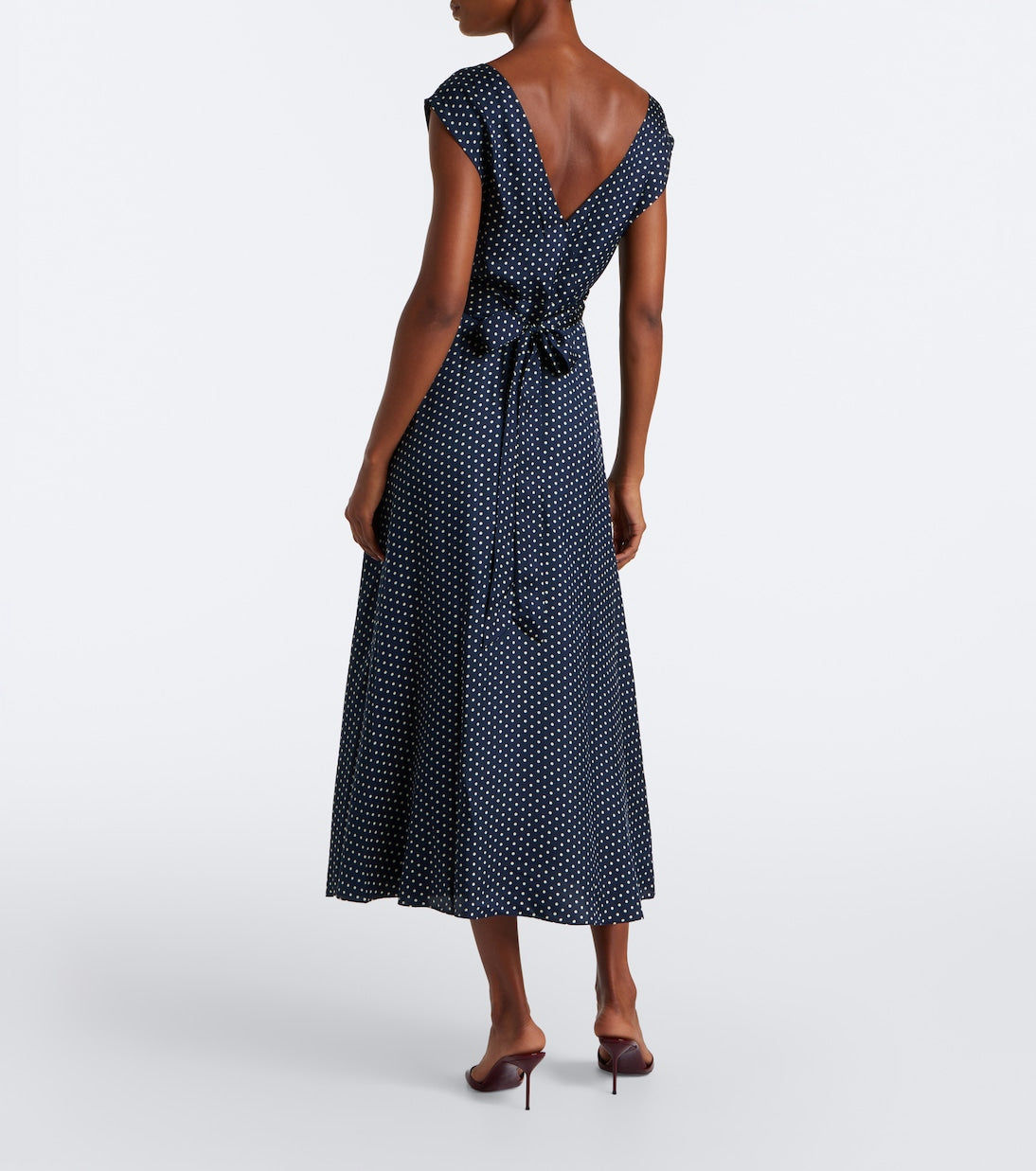 Dôen - Tahlia polka dot silk-blend midi dress