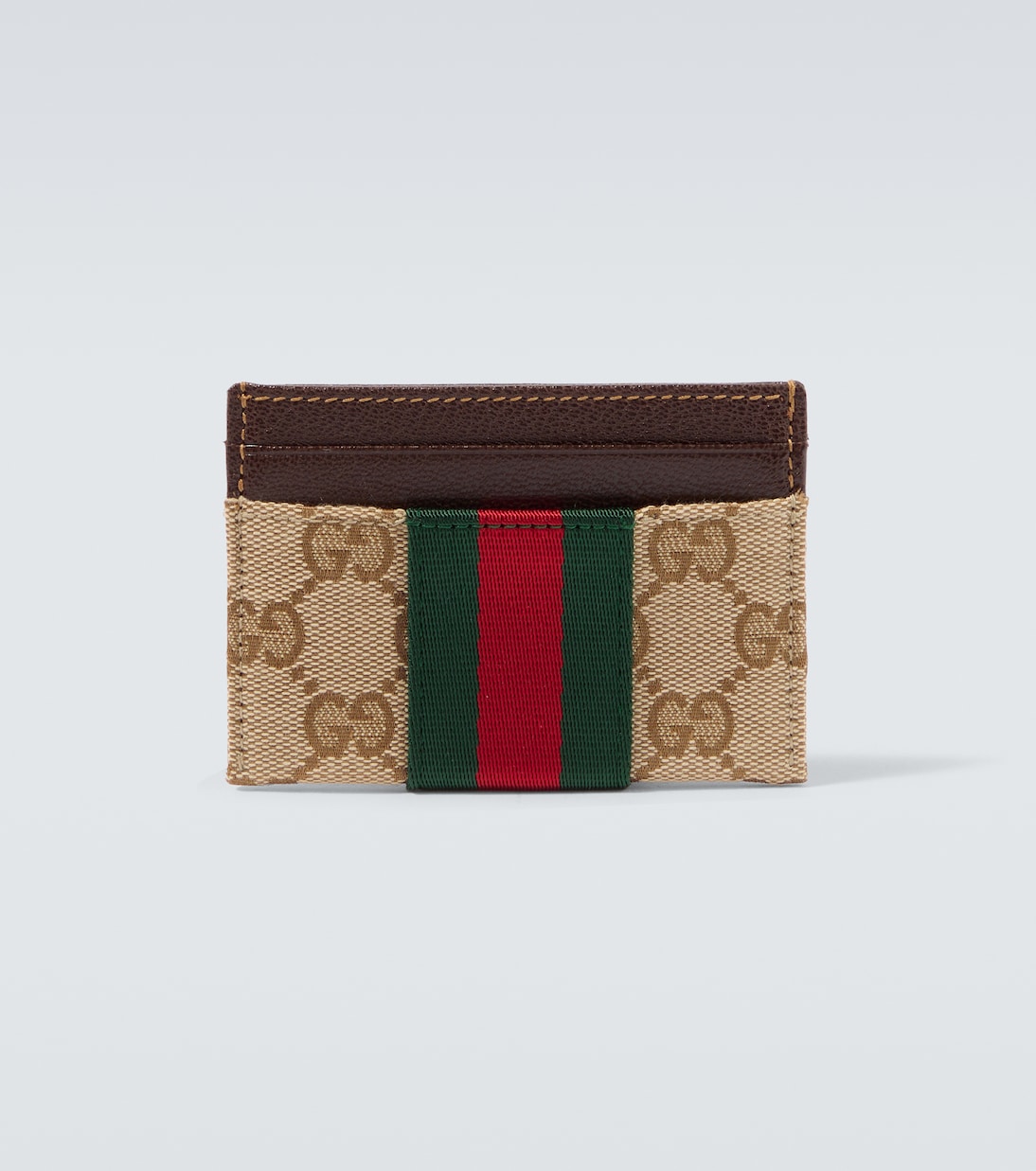 Gucci - GG Canvas Web Stripe card holder