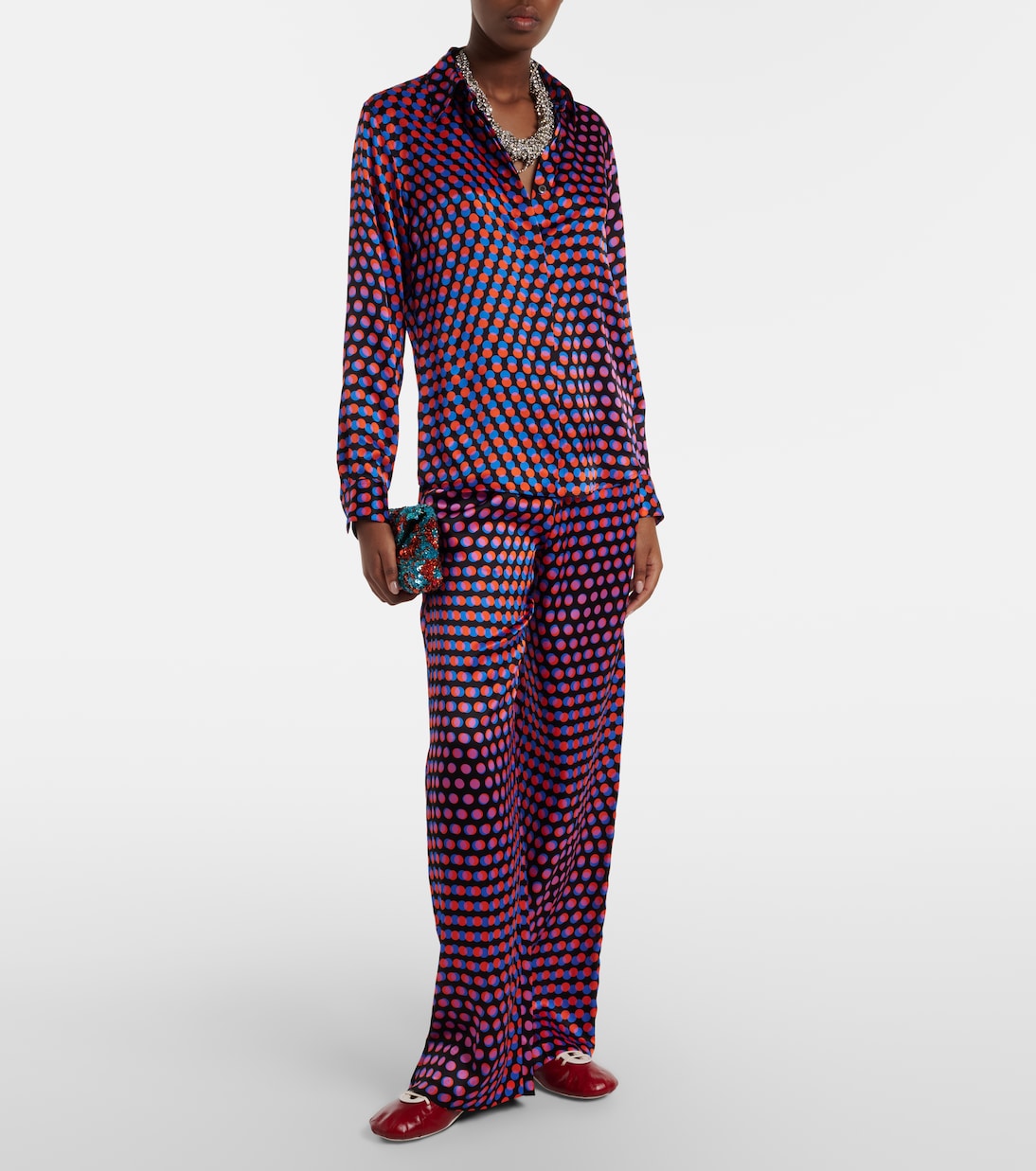 Dries Van Noten - Polka-dot silk shirt