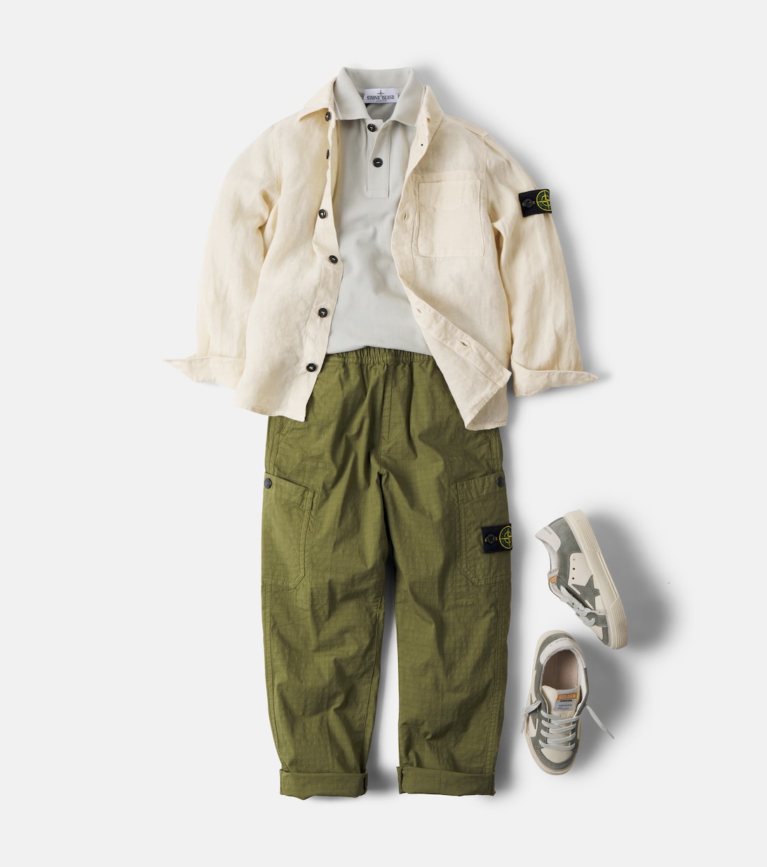 Stone Island Junior - Compass cotton-blend cargo pants