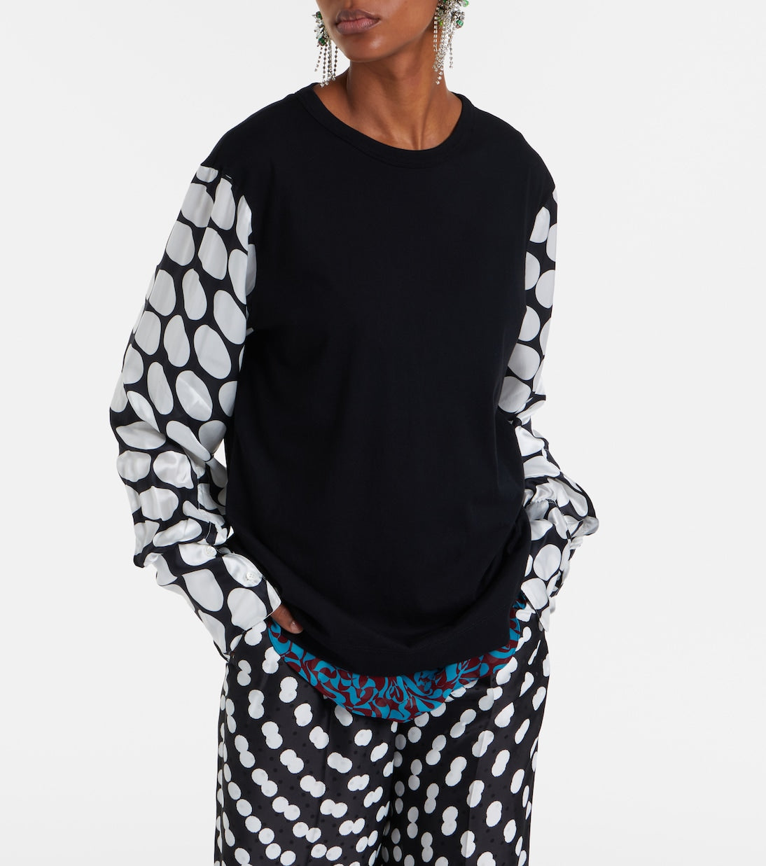 Dries Van Noten - Polka-dot cotton-blend top