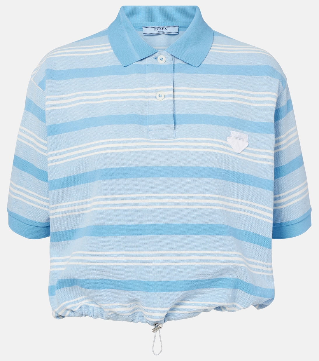 Prada - Striped cotton piqué polo shirt