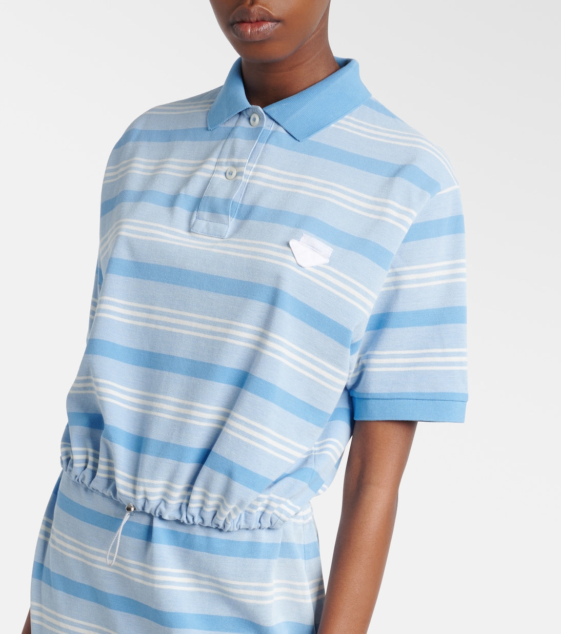 Prada - Striped cotton piqué polo shirt
