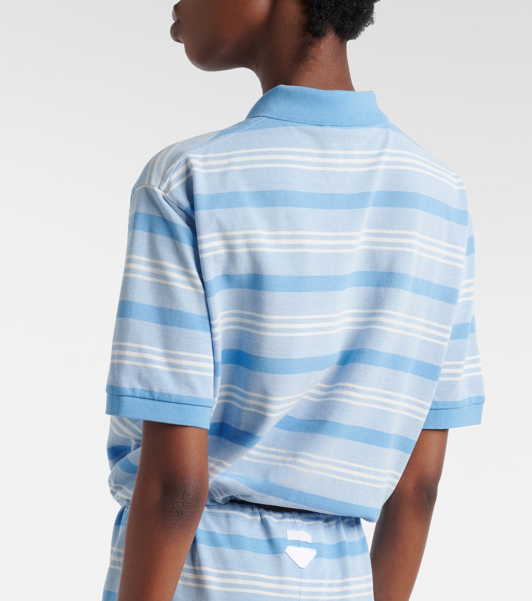Prada - Striped cotton piqué polo shirt