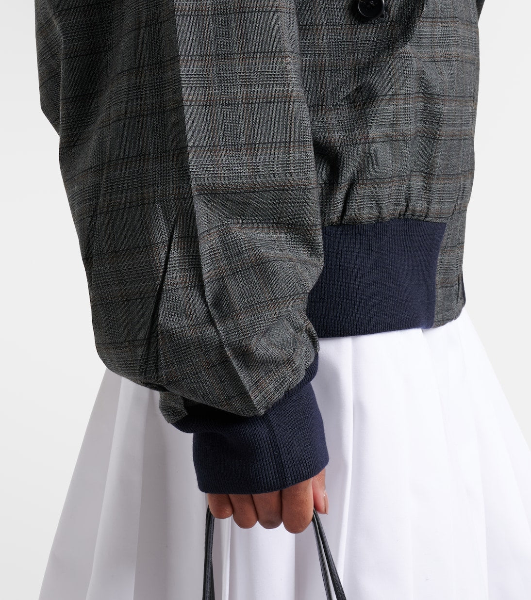 Prada - Checked hooded virgin wool jacket
