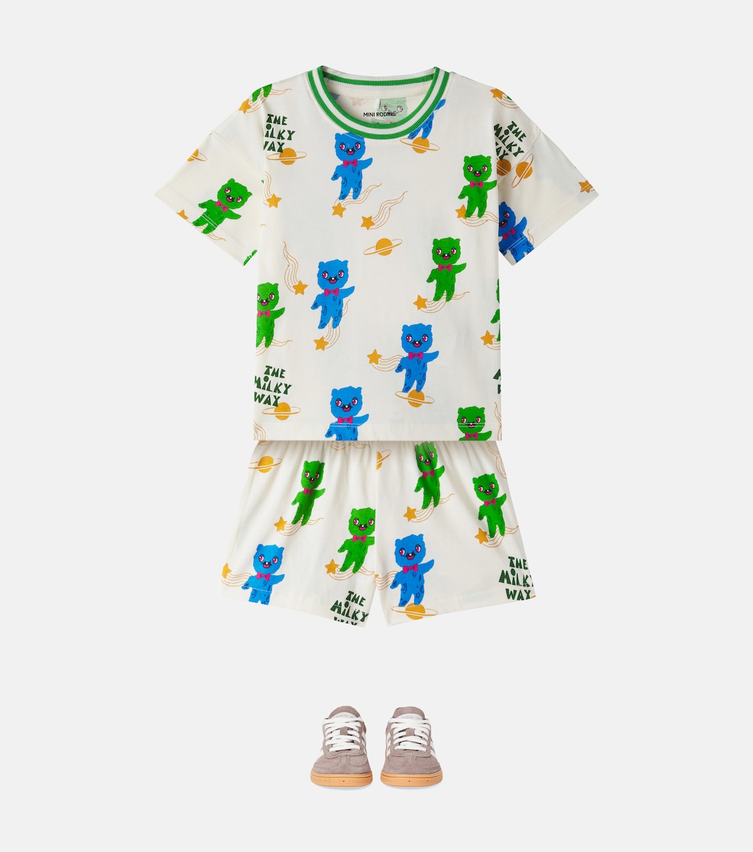 Mini Rodini - Alien printed cotton jersey shorts
