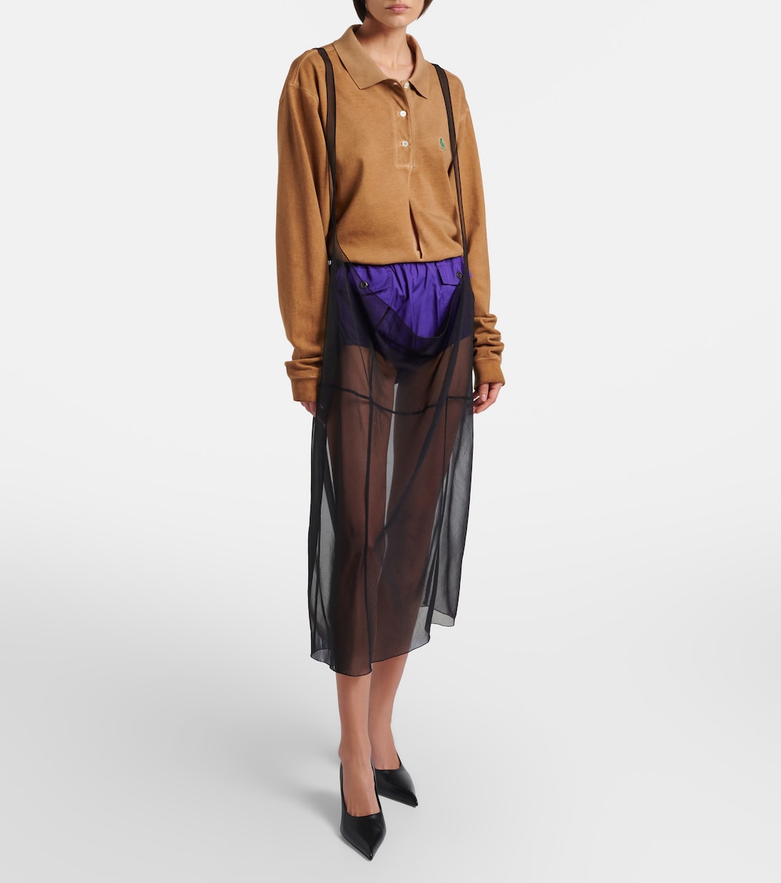 Prada - Sheer midi skirt