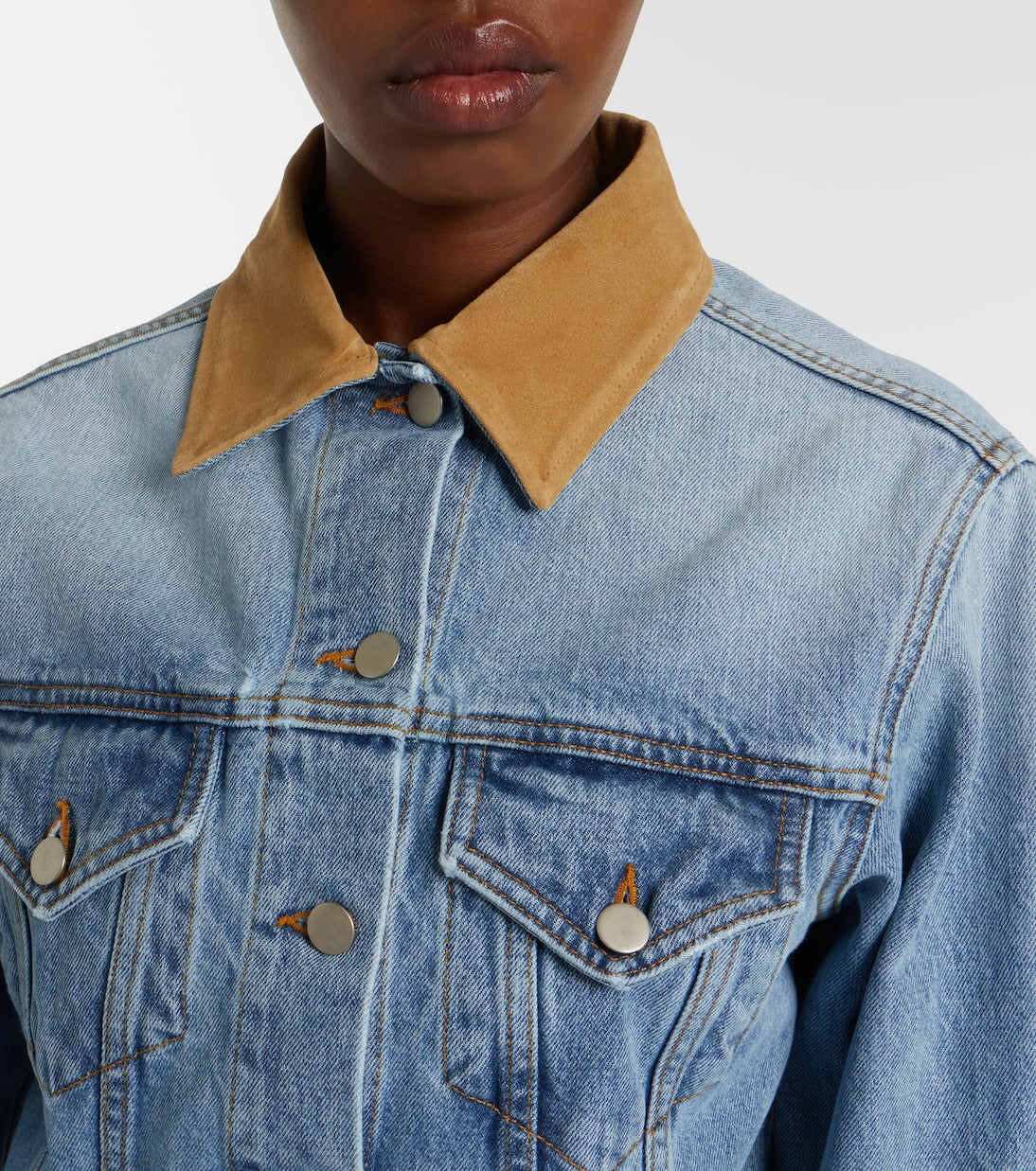 Róhe - Suede-trimmed denim jacket