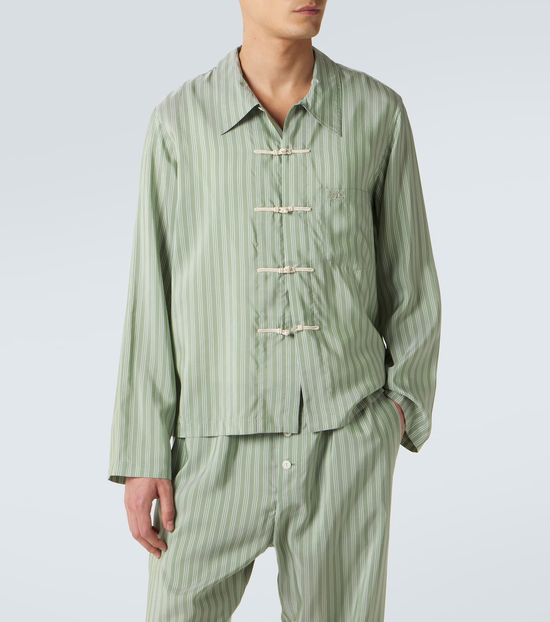 Bode - Sylvan striped silk shirt