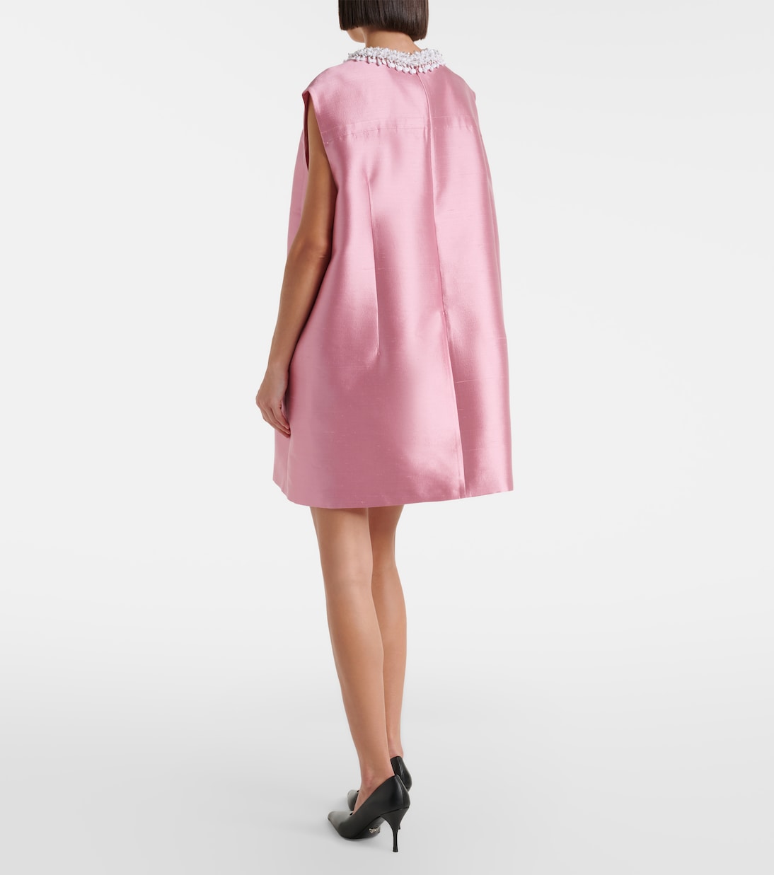 Prada - Embellished wool and silk minidress