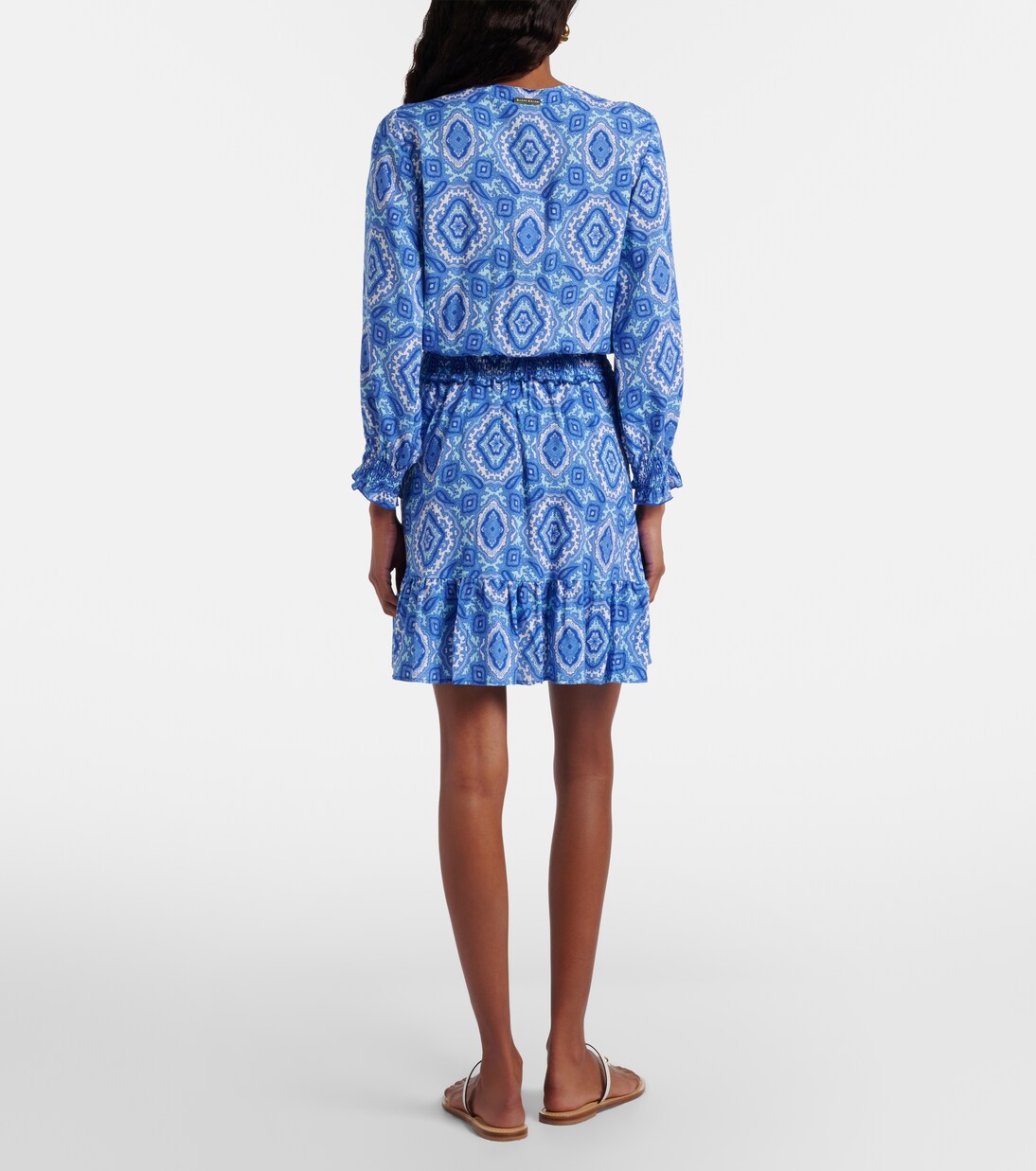 Heidi Klein - Mykonos printed smocked minidress