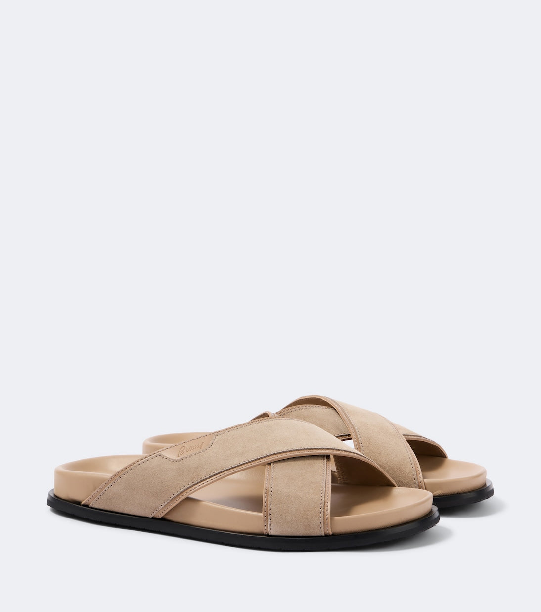 Brioni - Leather-trimmed suede sandals