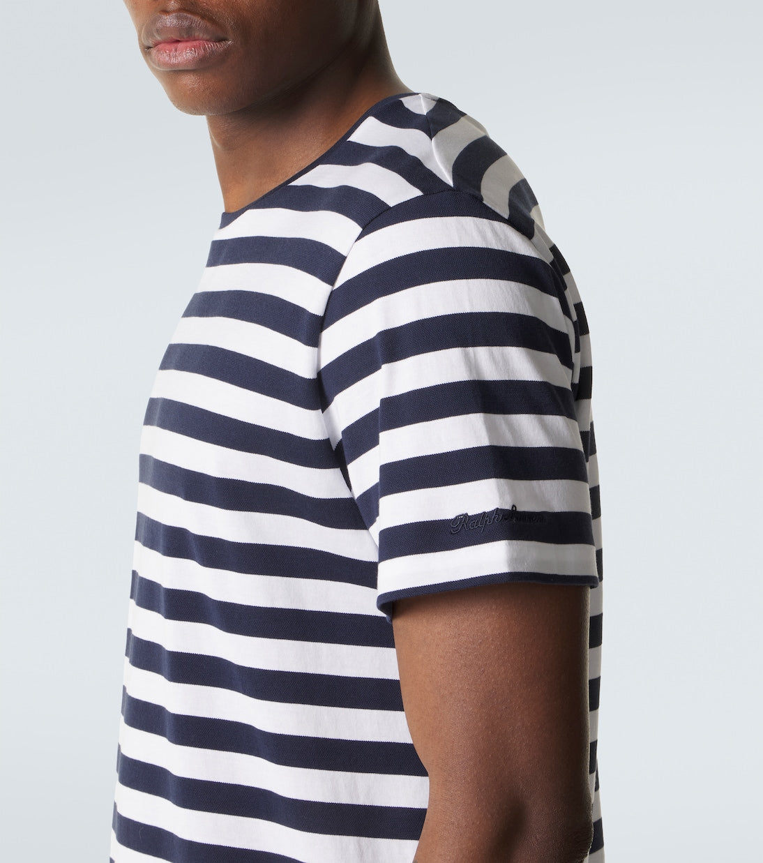 Ralph Lauren Purple Label - Striped cotton lisle and piqué T-shirt