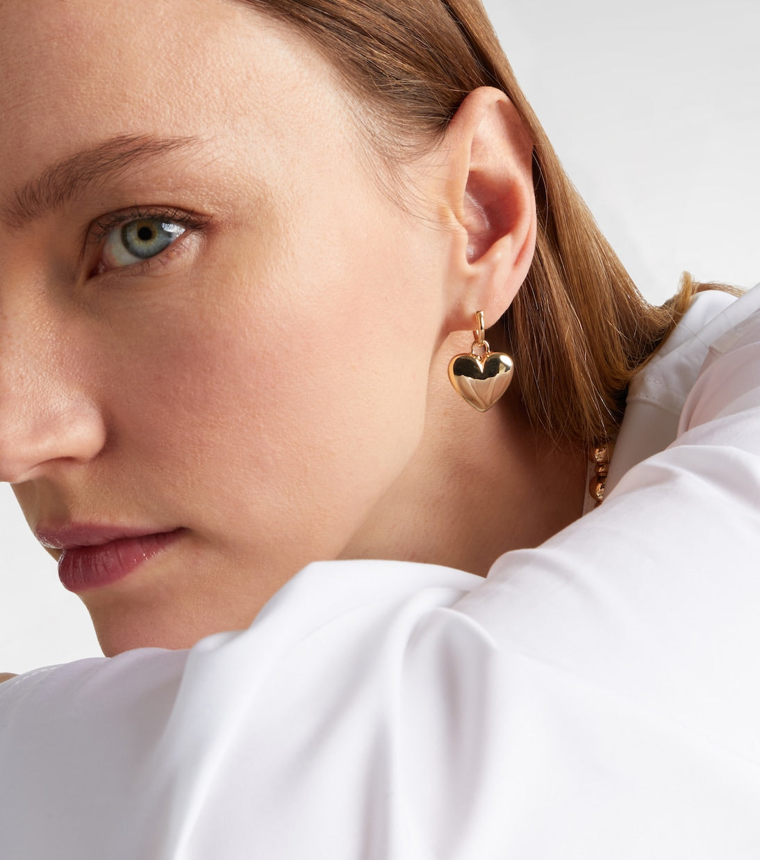Roxanne First - Puffy Heart 14kt gold drop earrings