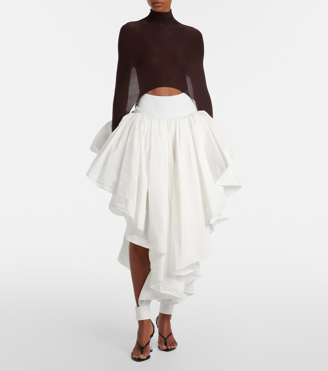 Alaïa - Draped asymmetric midi skirt