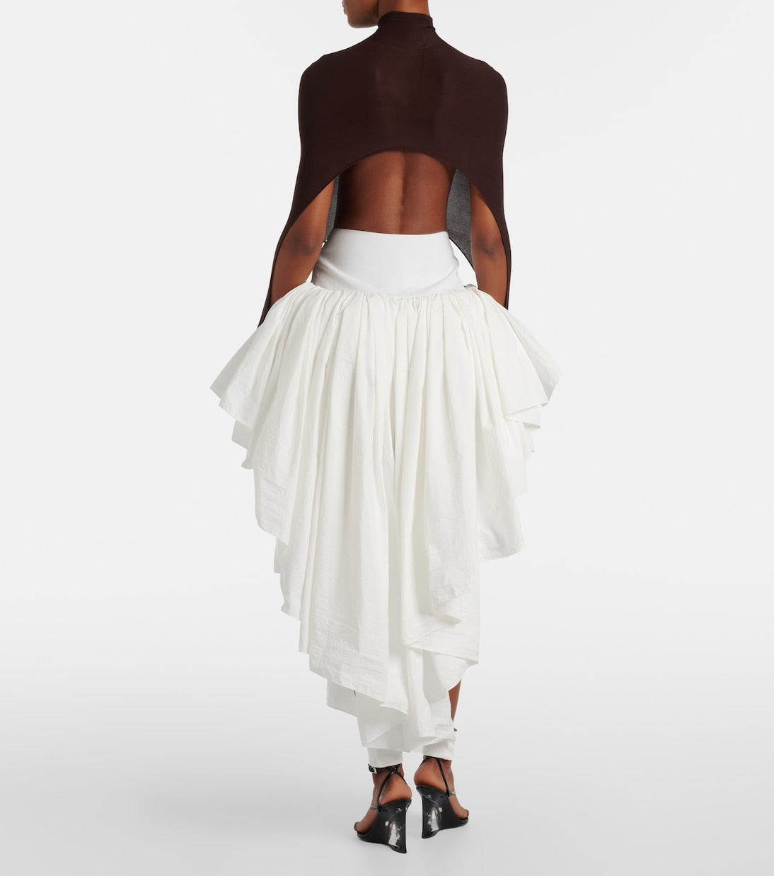 Alaïa - Draped asymmetric midi skirt