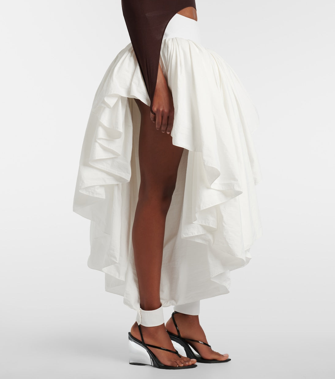 Alaïa - Draped asymmetric midi skirt