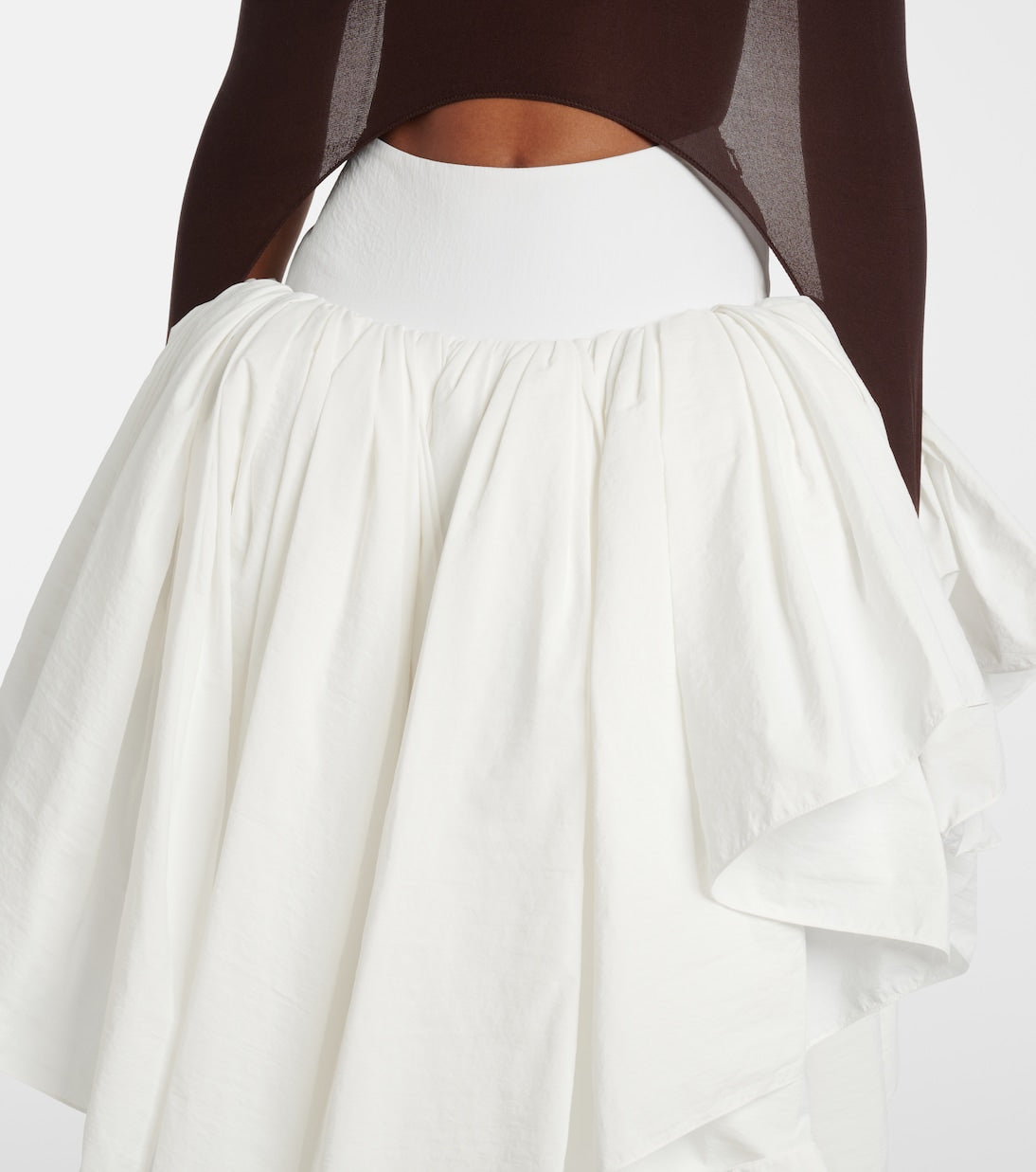 Alaïa - Draped asymmetric midi skirt