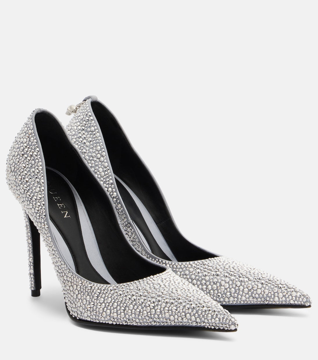 McQueen - Skull studded satin pumps