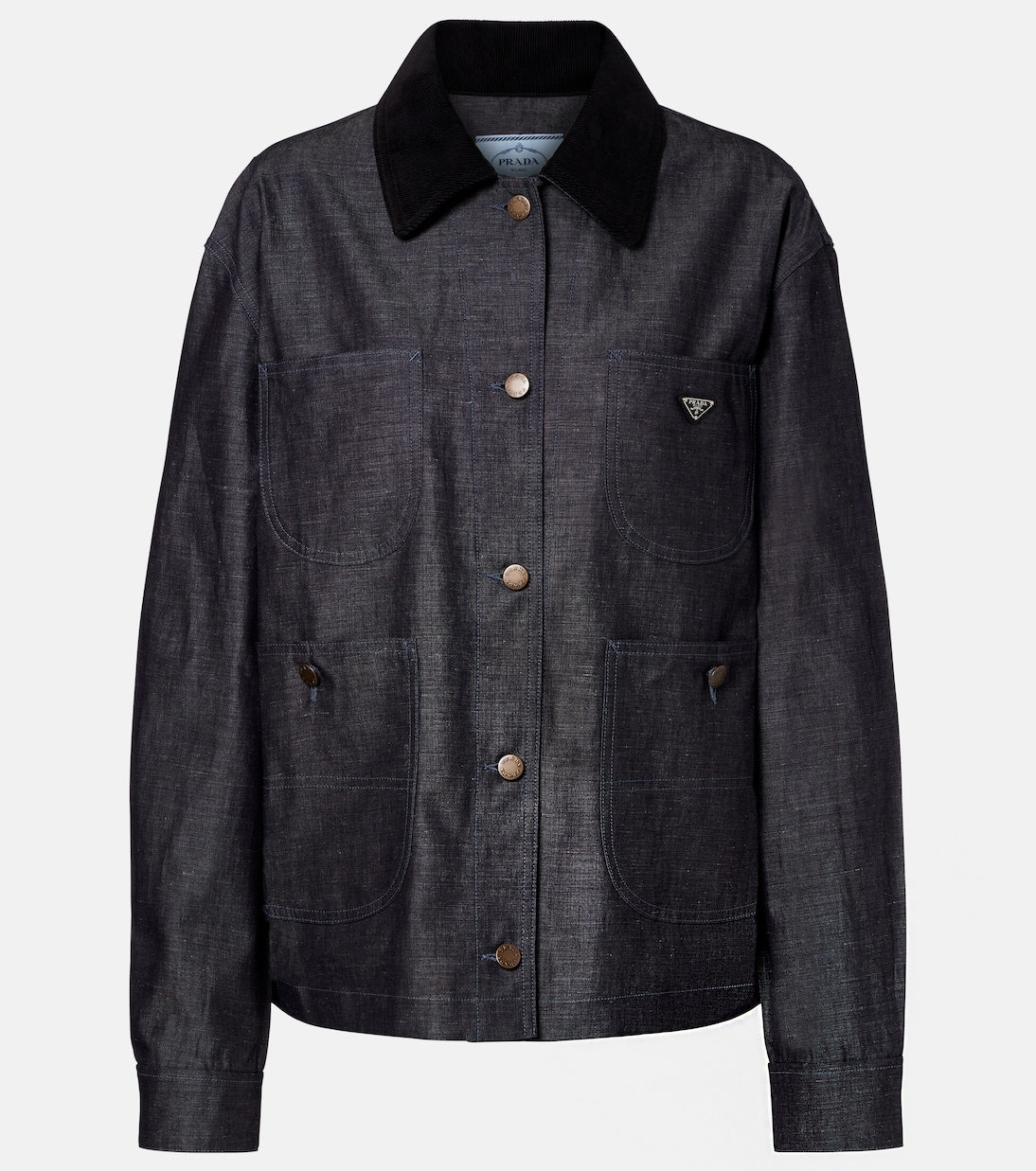Prada - Cotton and linen chambray jacket
