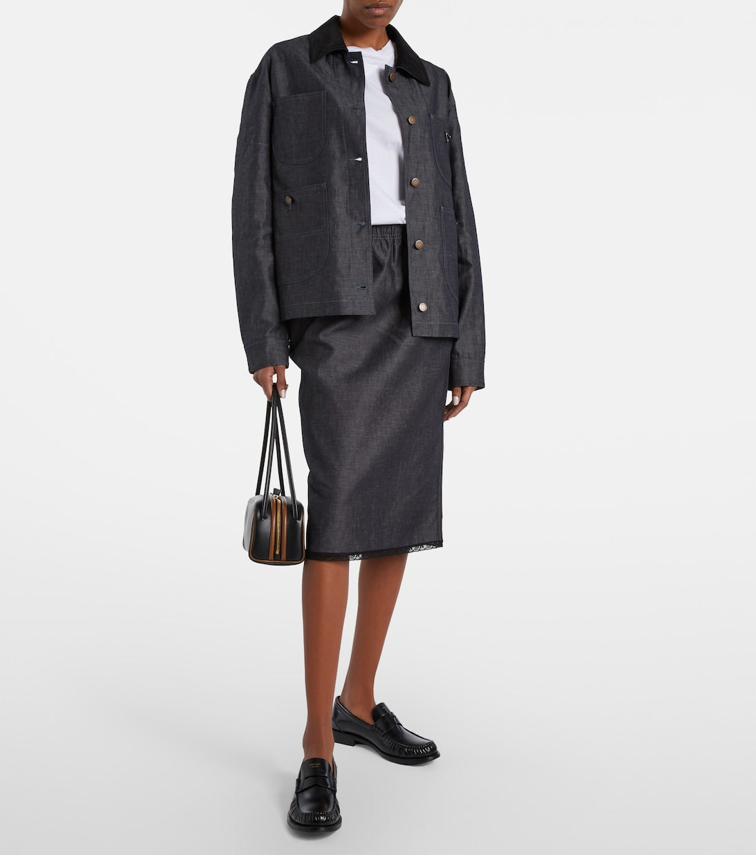 Prada - Cotton and linen chambray jacket