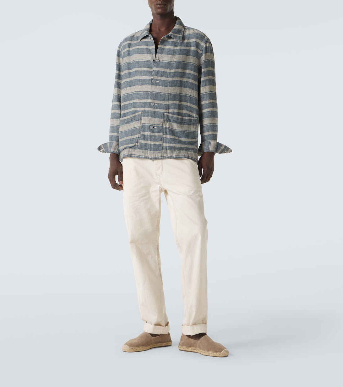RRL - Striped linen overshirt