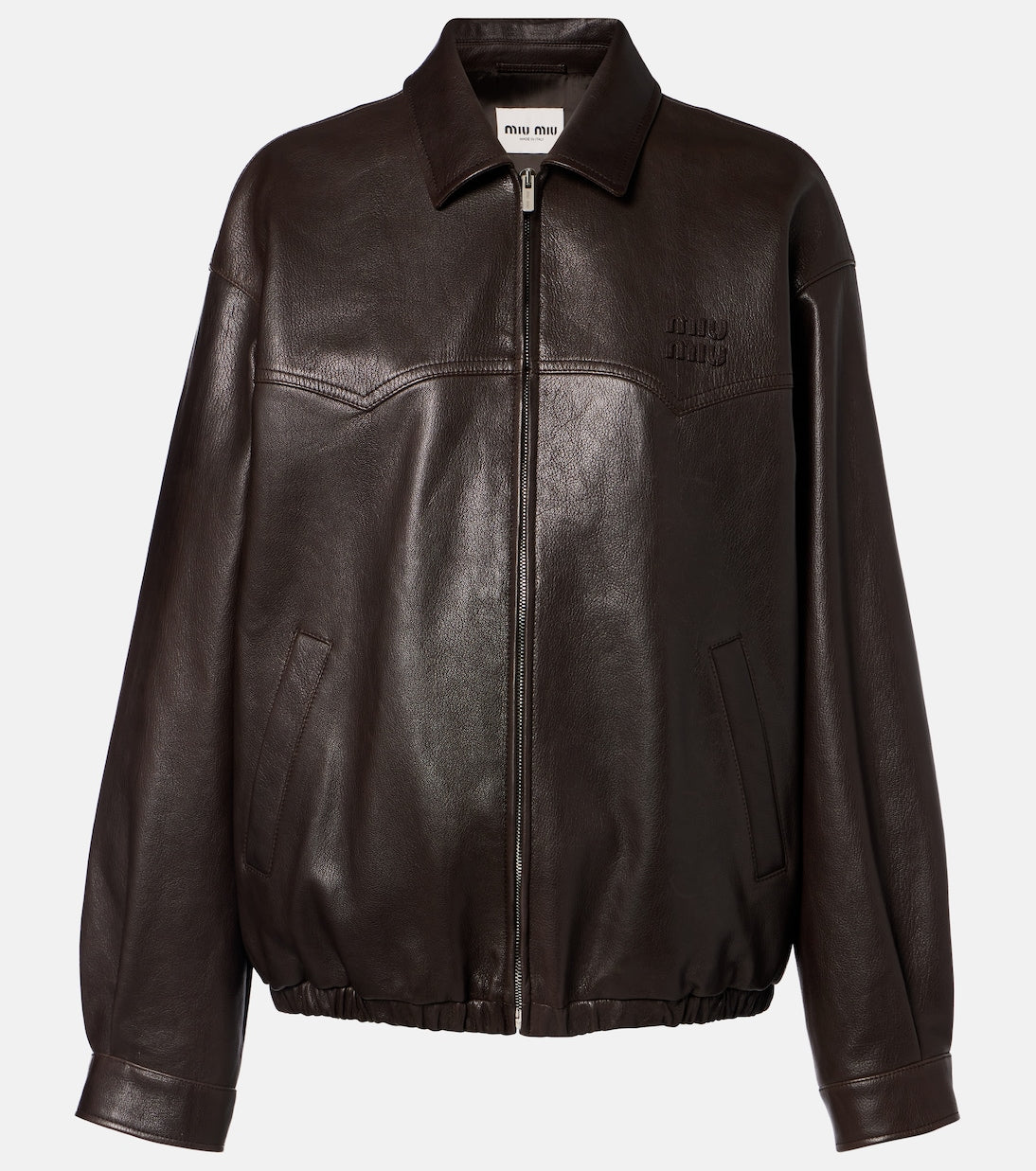 Miu Miu - Leather blouson jacket