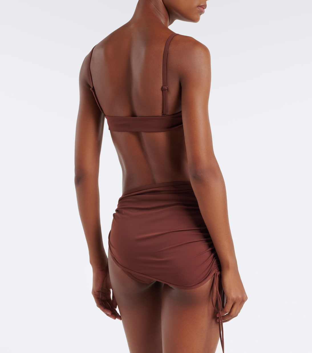 Christopher Esber - Embellished ruched bikini top