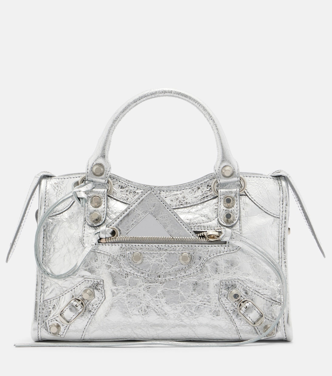 Balenciaga - Le City Small metallic leather top-handle bag