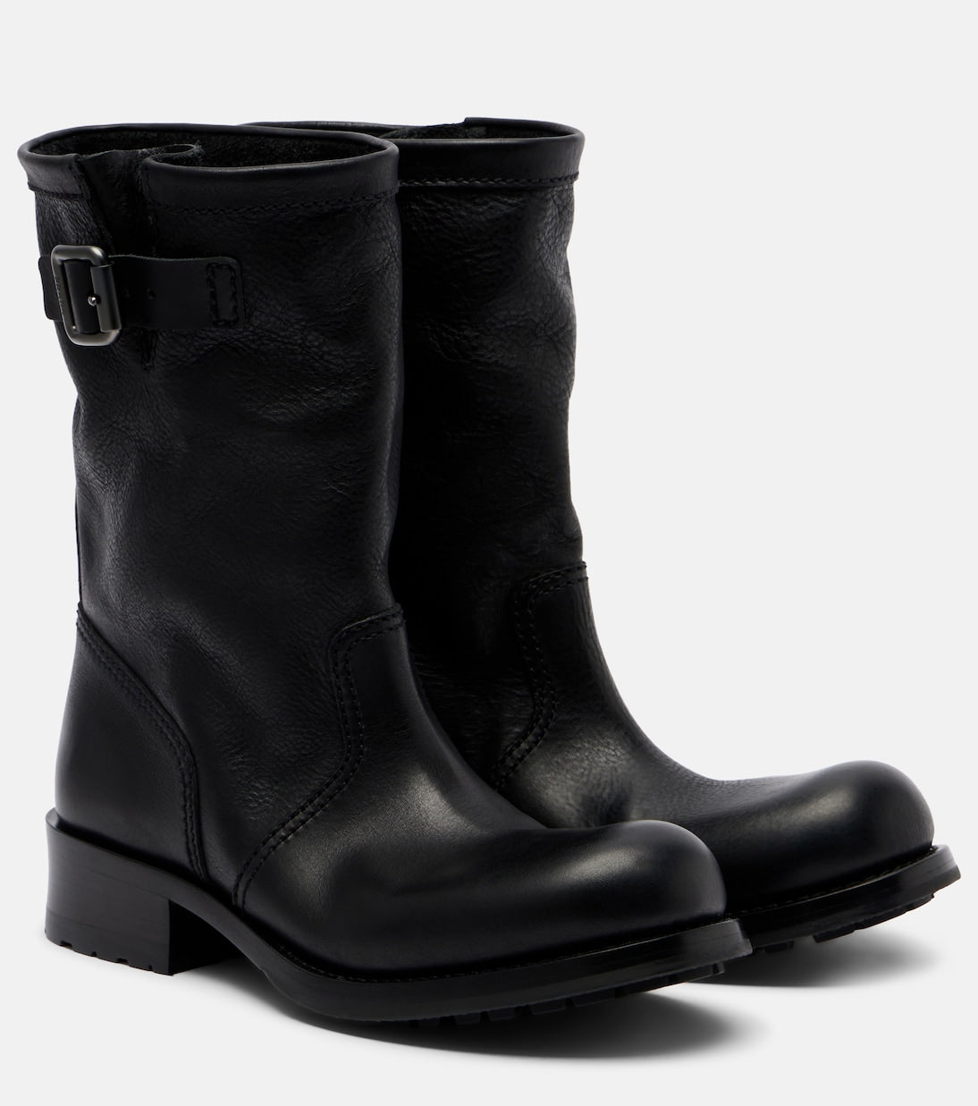 Prada - Leather mid-calf boots