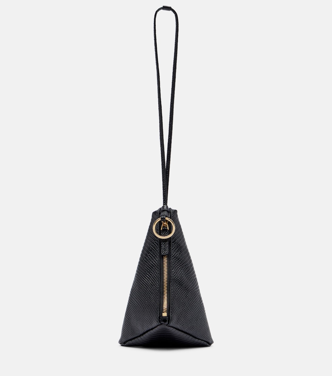 Calvin Klein Collection - Solida Mini snake-effect leather pouch with strap