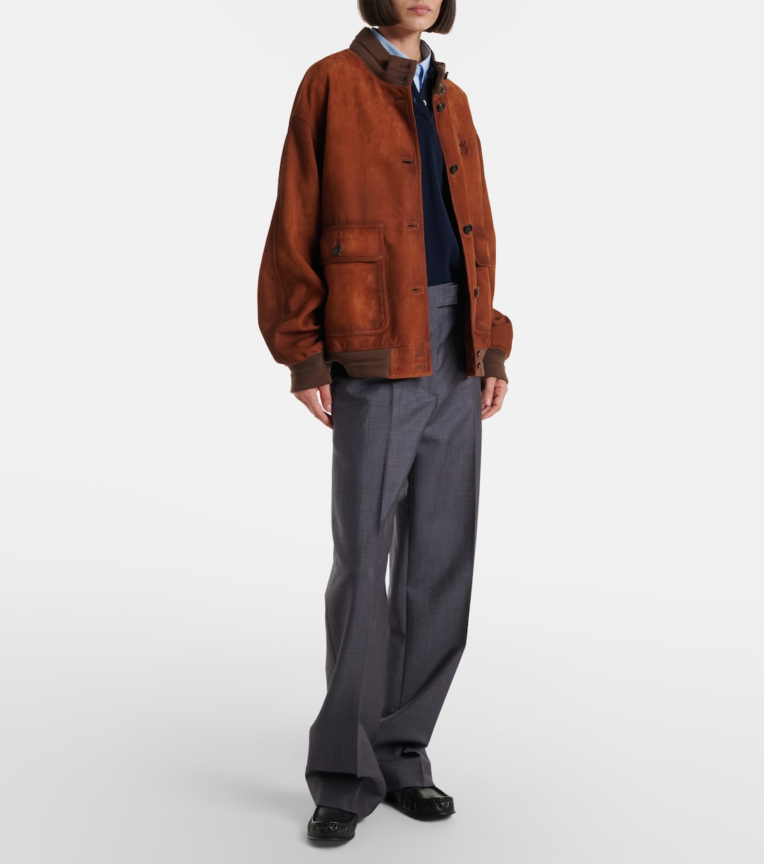 Miu Miu - Suede bomber jacket