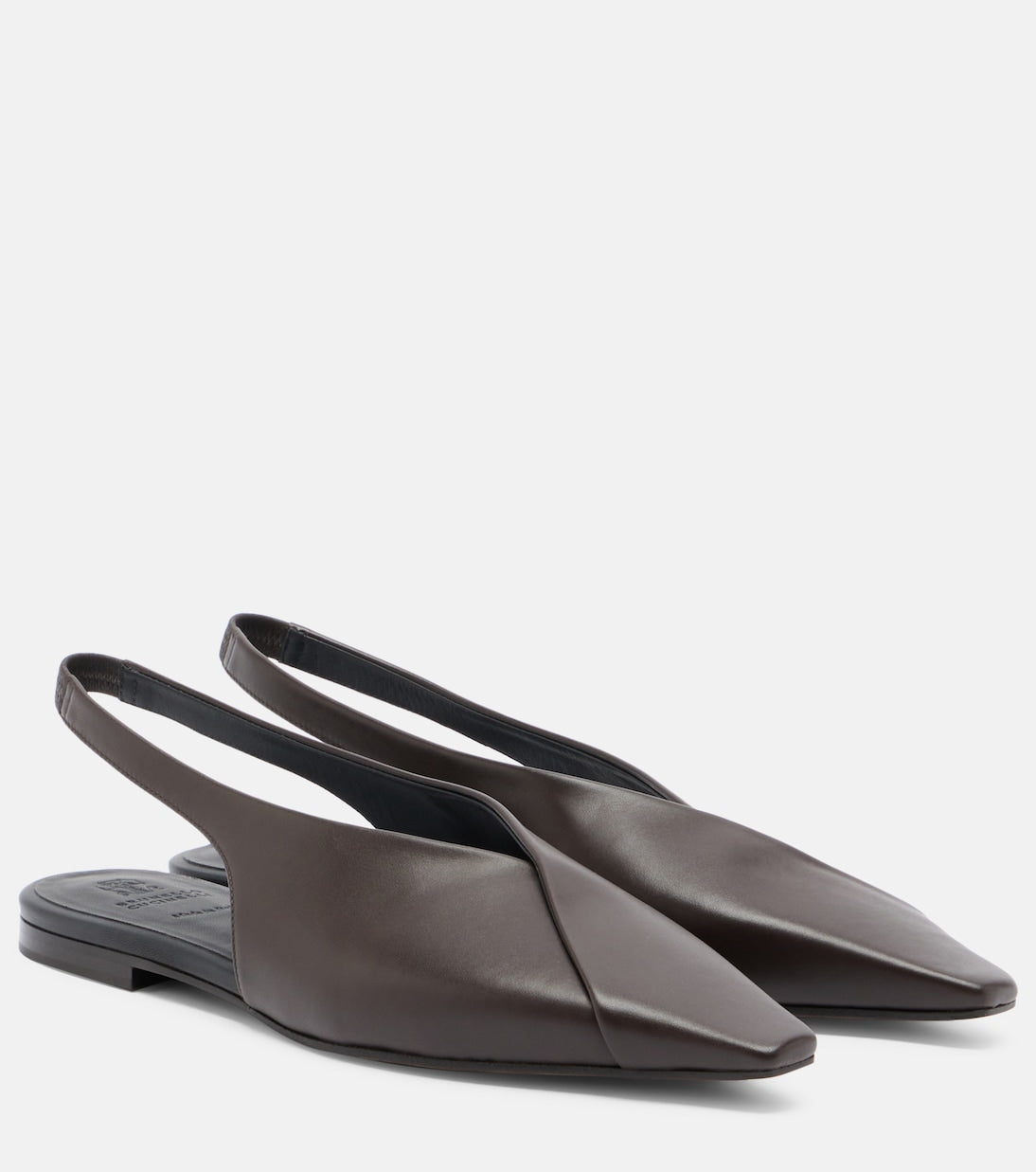 Brunello Cucinelli - Leather slingback flats
