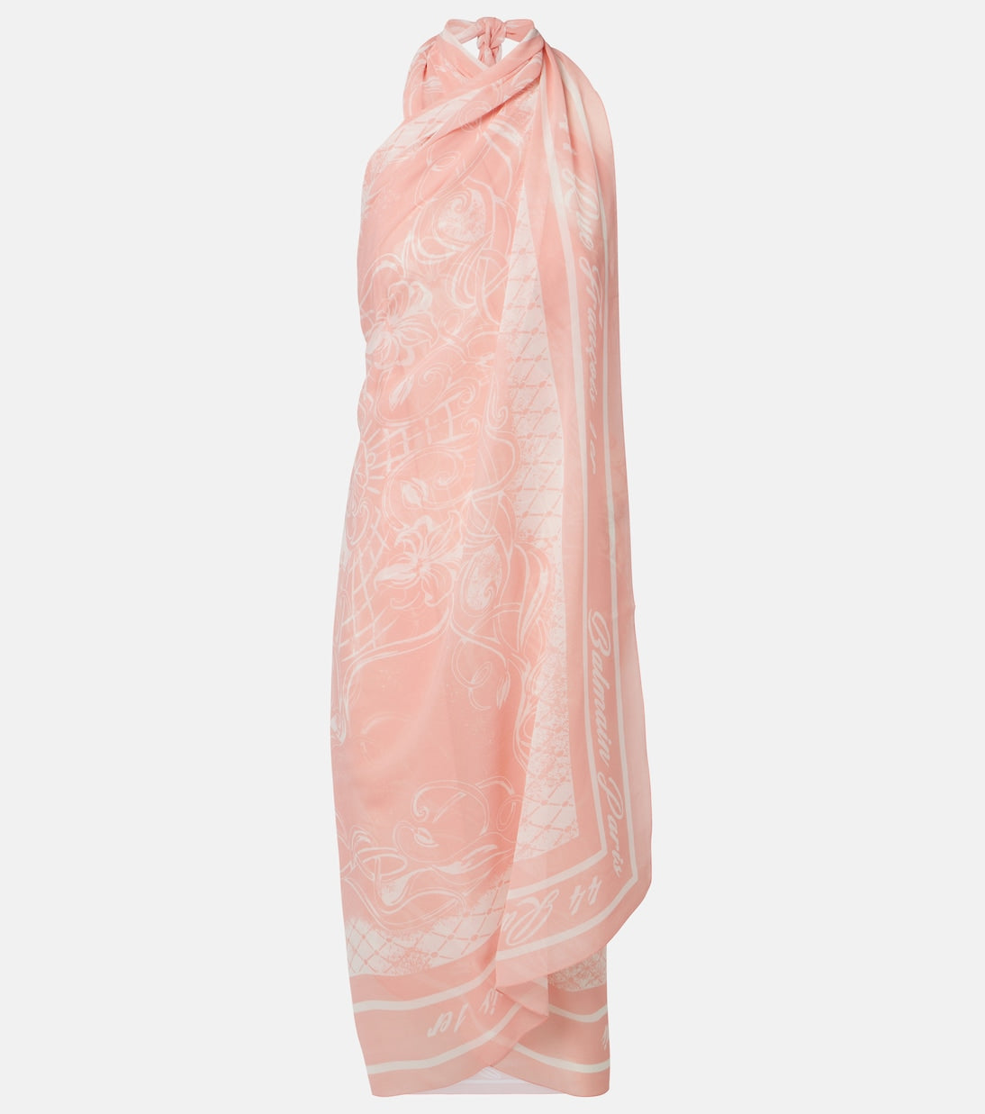 Balmain - Printed silk beach cover-up