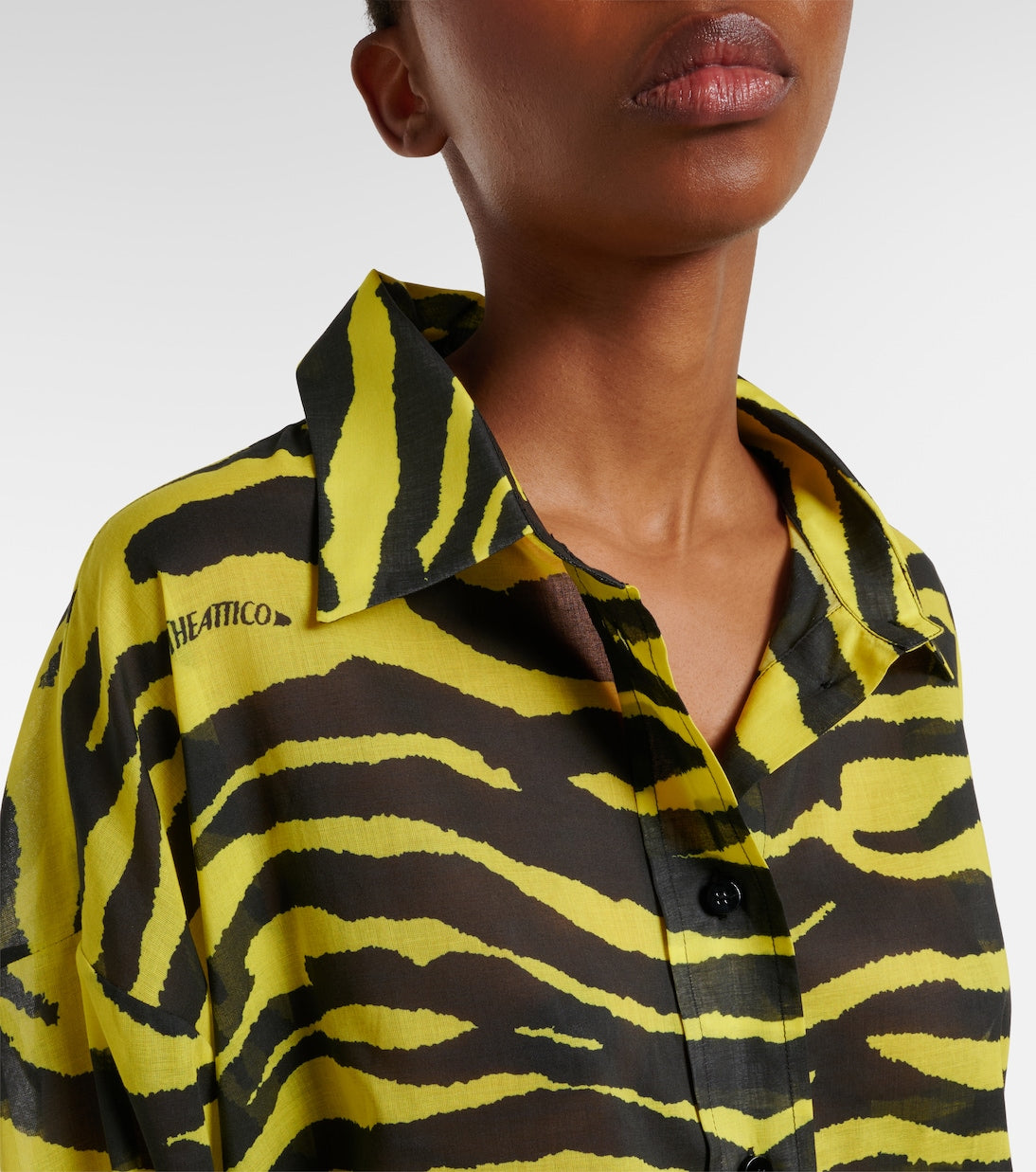 The Attico - Animal-print cotton muslin shirt