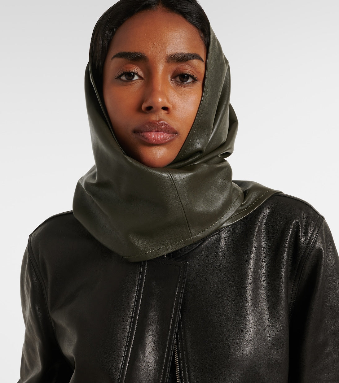 Nour Hammour - Draped leather hood