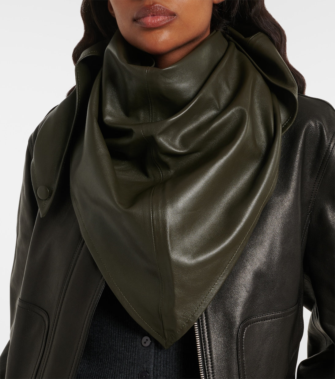 Nour Hammour - Draped leather hood