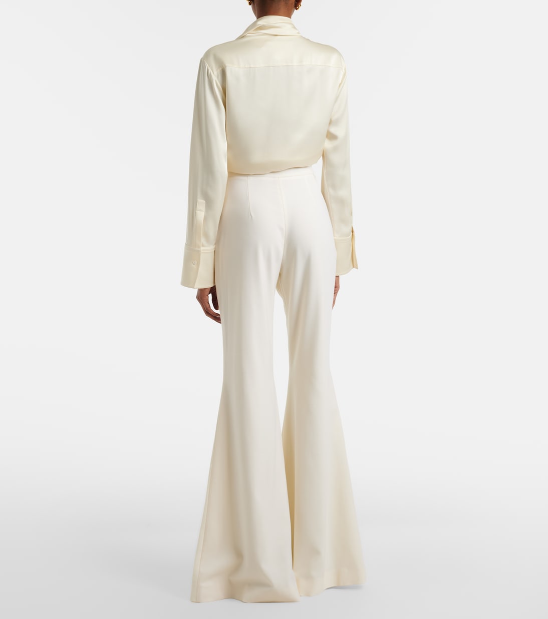 Costarellos - Daline wool-blend flared pants