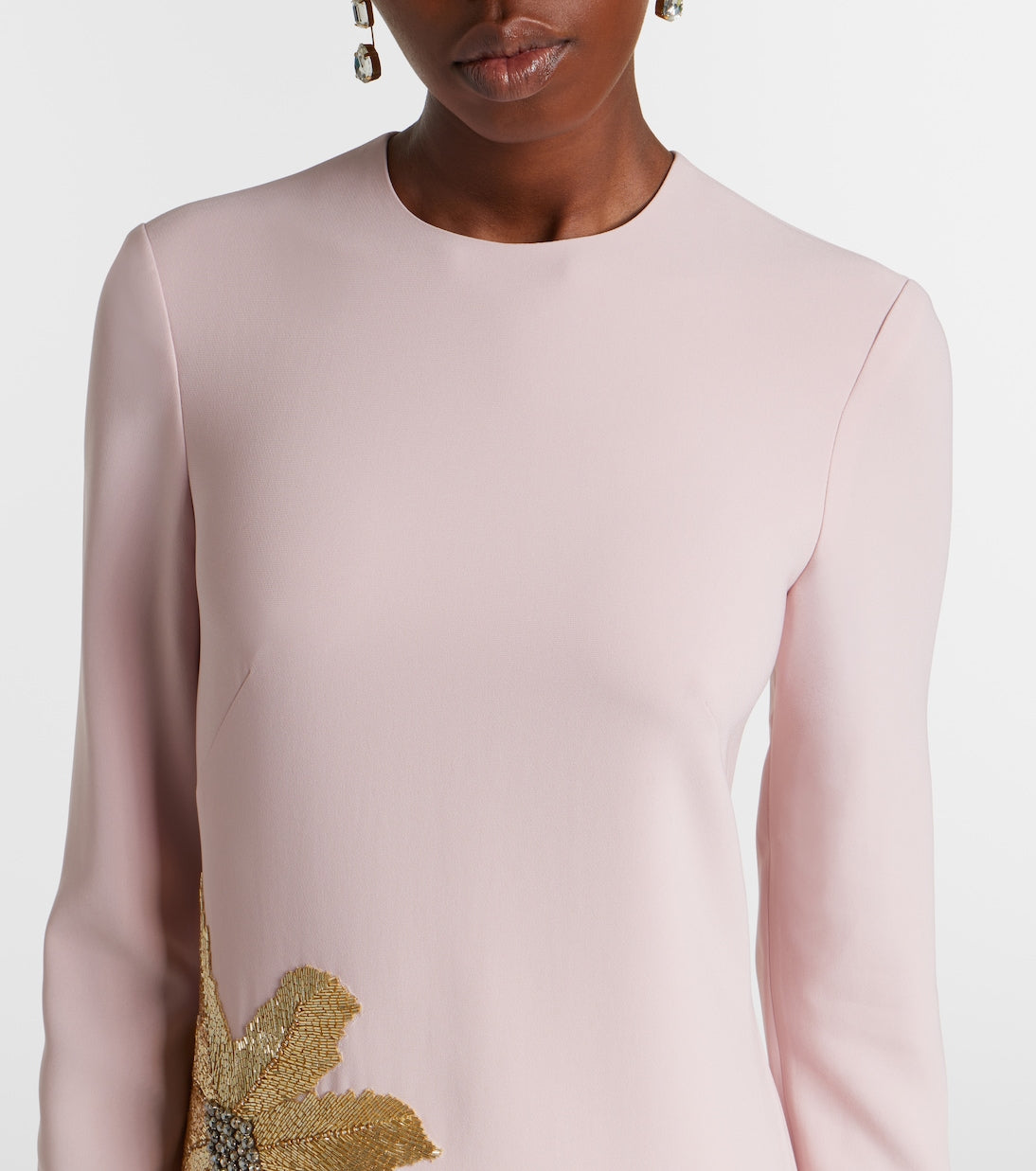 Costarellos - Nevina crystal-embellished crêpe gown