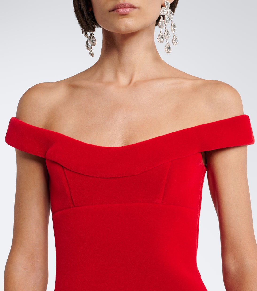 David Koma - Off-shoulder velvet minidress