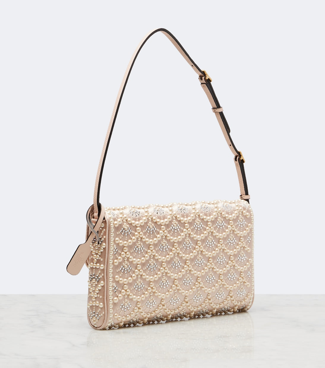 Valentino Garavani - DeVain Small embellished satin shoulder bag