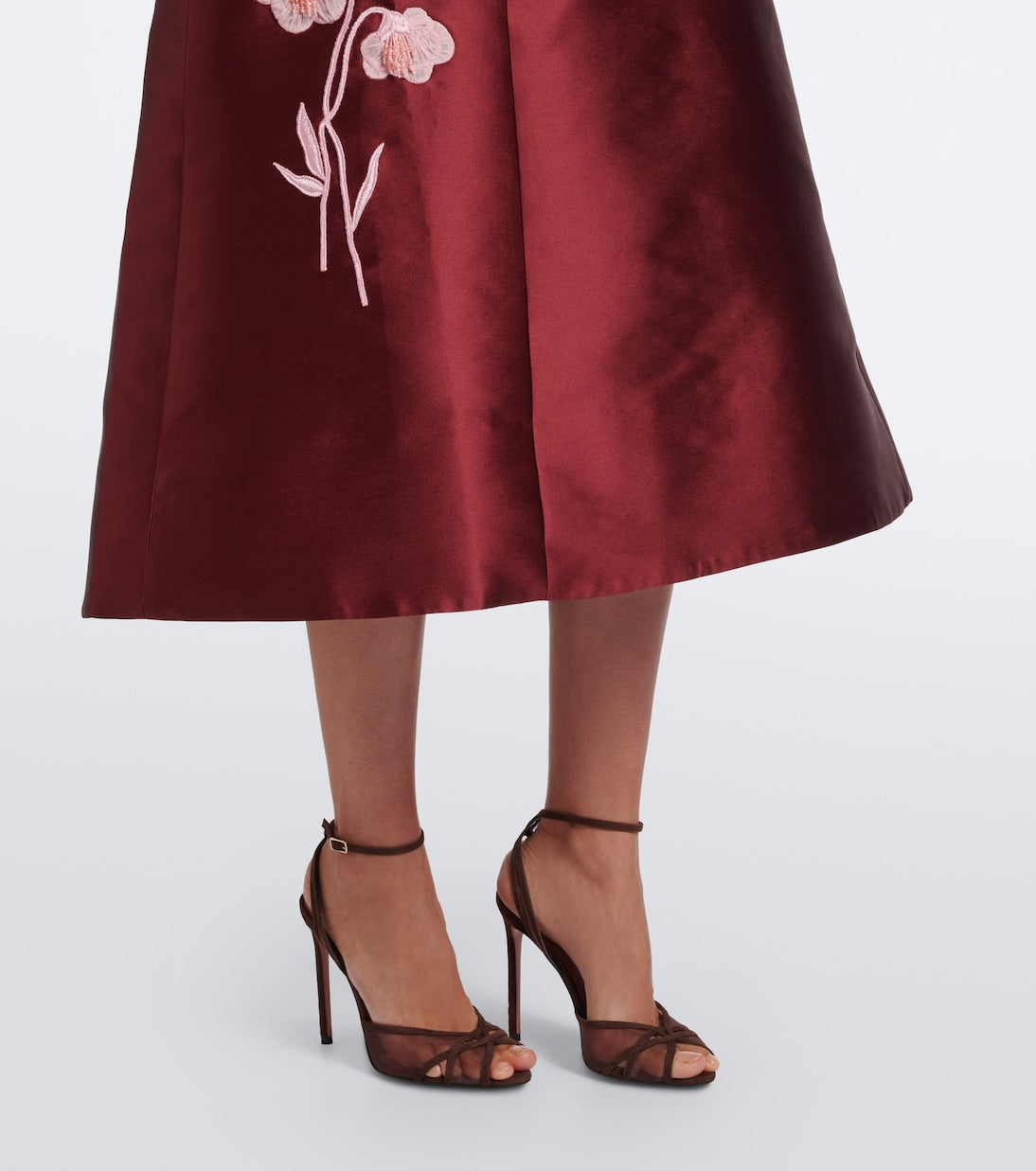 Erdem - Mikado embroidered satin cocktail dress
