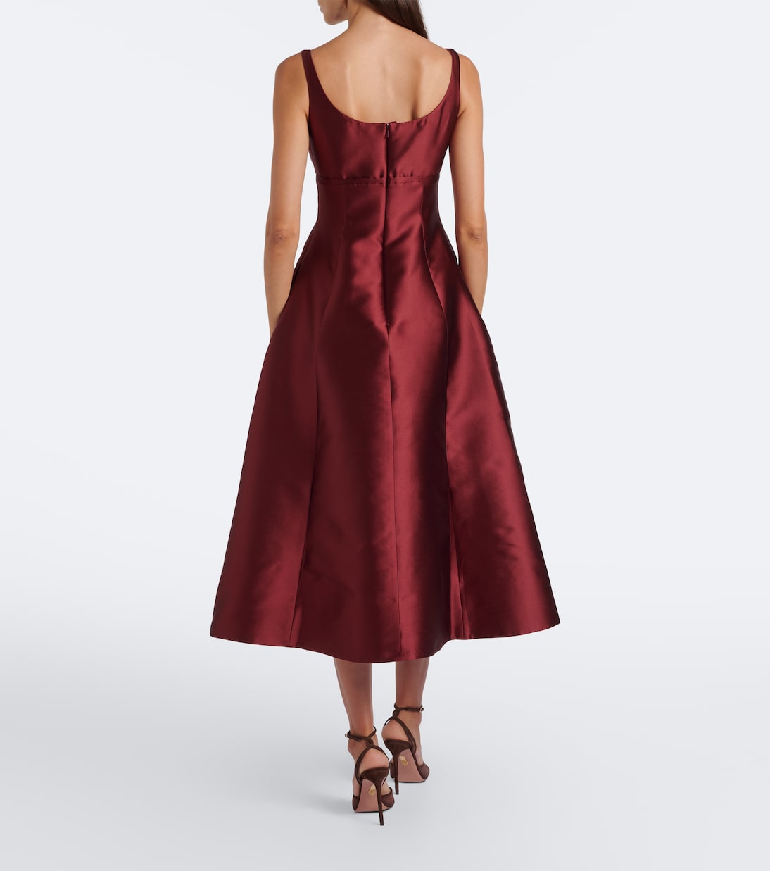 Erdem - Mikado embroidered satin cocktail dress