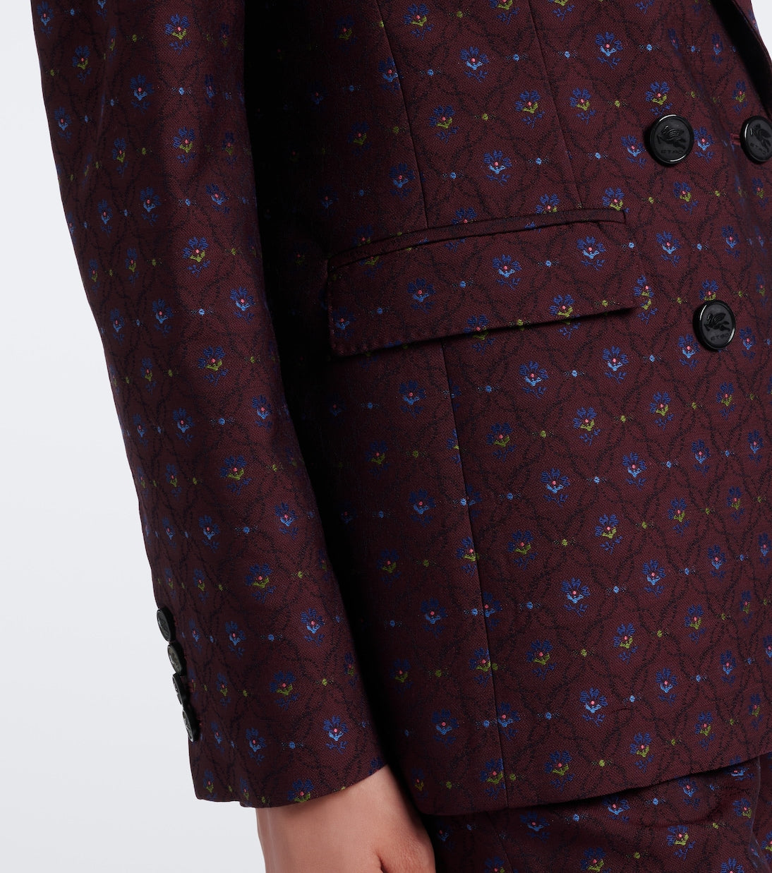 Etro - Floral wool and cotton jacquard blazer