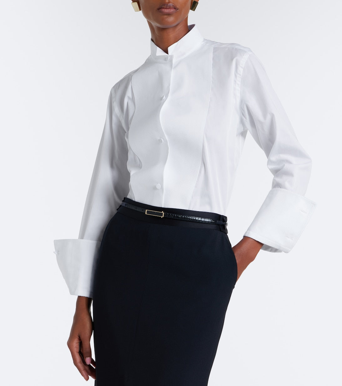 Tom Ford - Cotton twill tuxedo shirt
