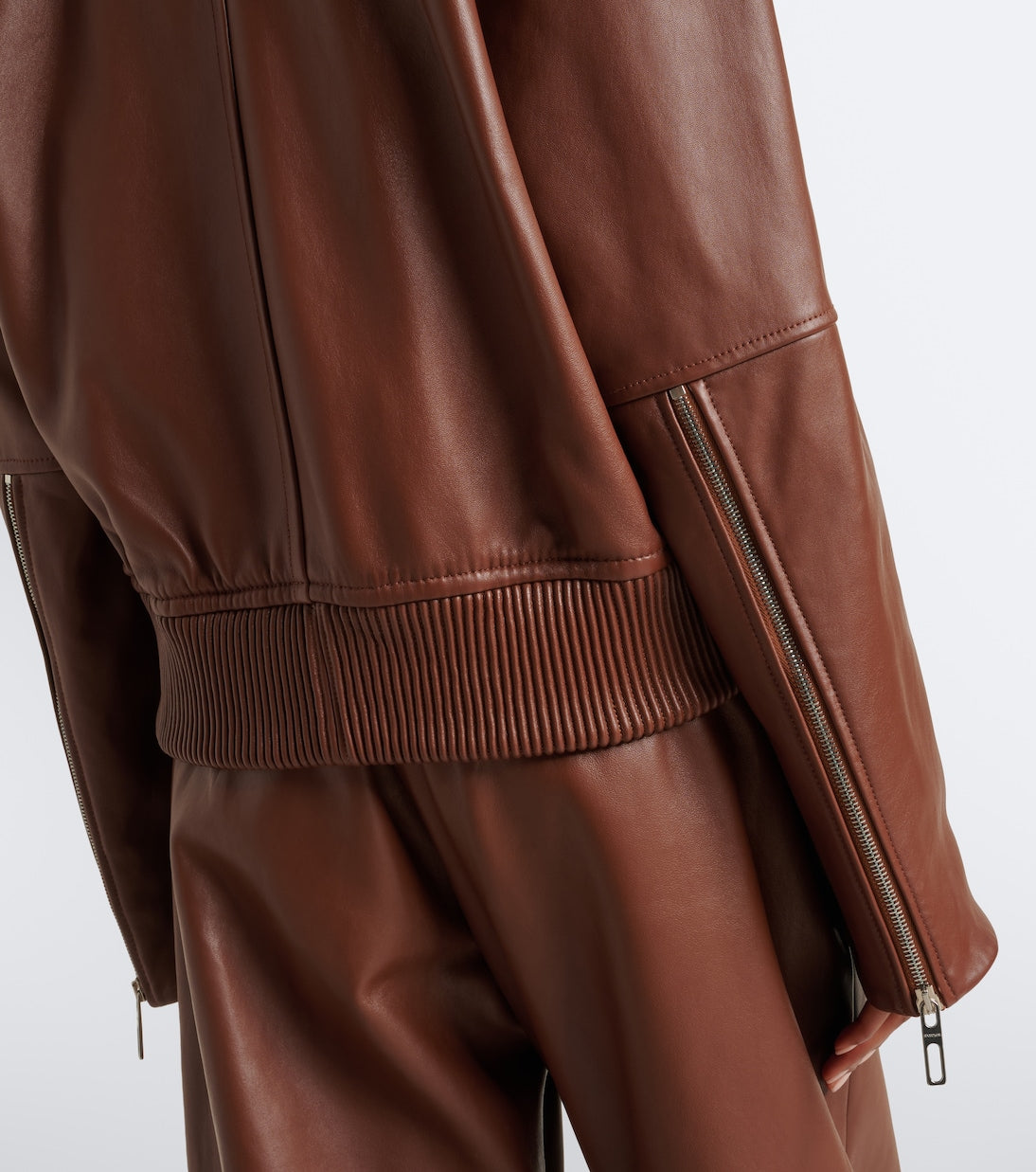 Sportmax - Leather bomber jacket